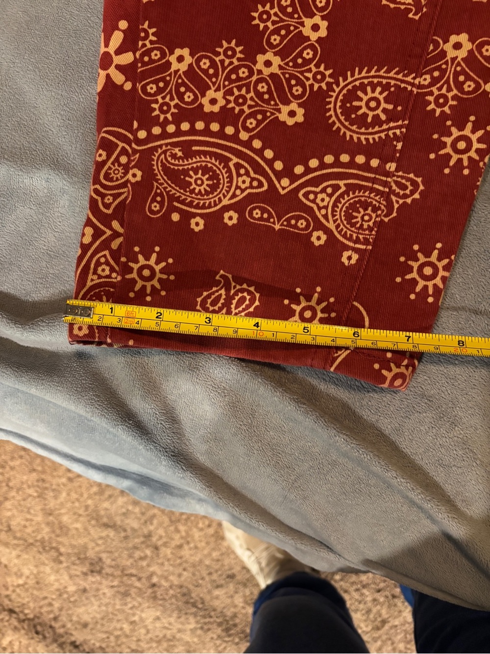 High-Rise Barrel fit Paisley Pants - Red - Picture 15 of 15